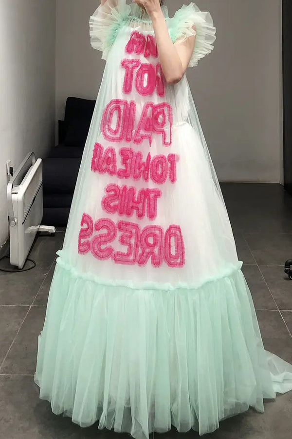 VIKTOR&ROLF Light Green Tulle Sheer Dress I AM NOT PAID TO WEAR THIS DRESS (TNW040A-12-120)